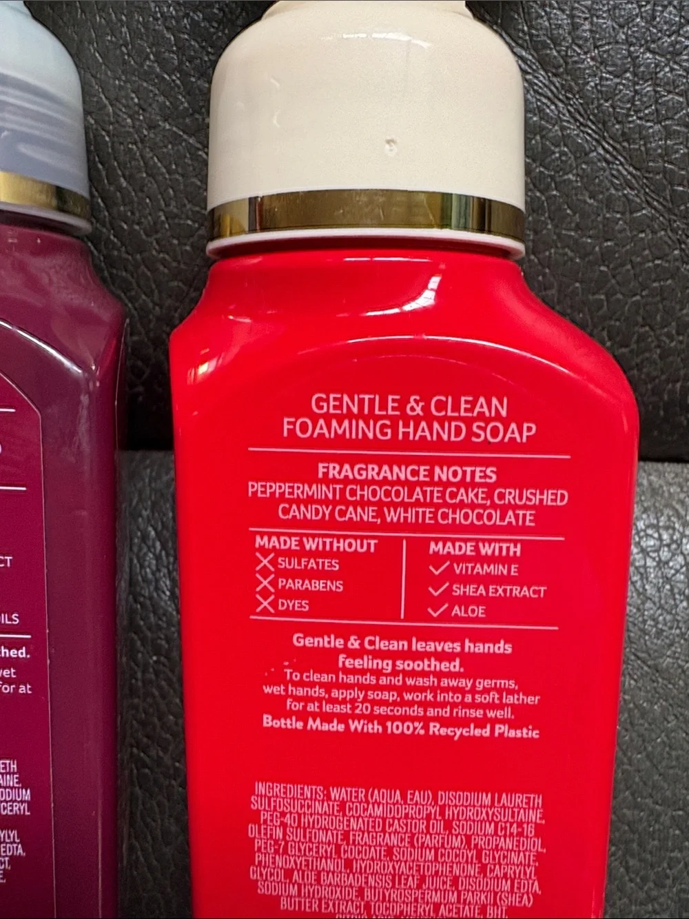 Bath and body soap set in cherry almond shortbread and peppermint bark truffle